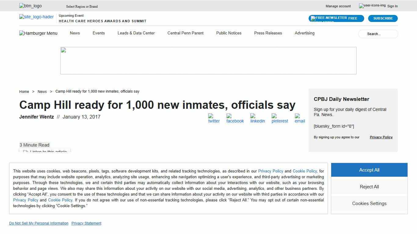 Camp Hill ready for 1,000 new inmates, officials say - Central Penn Business Journal