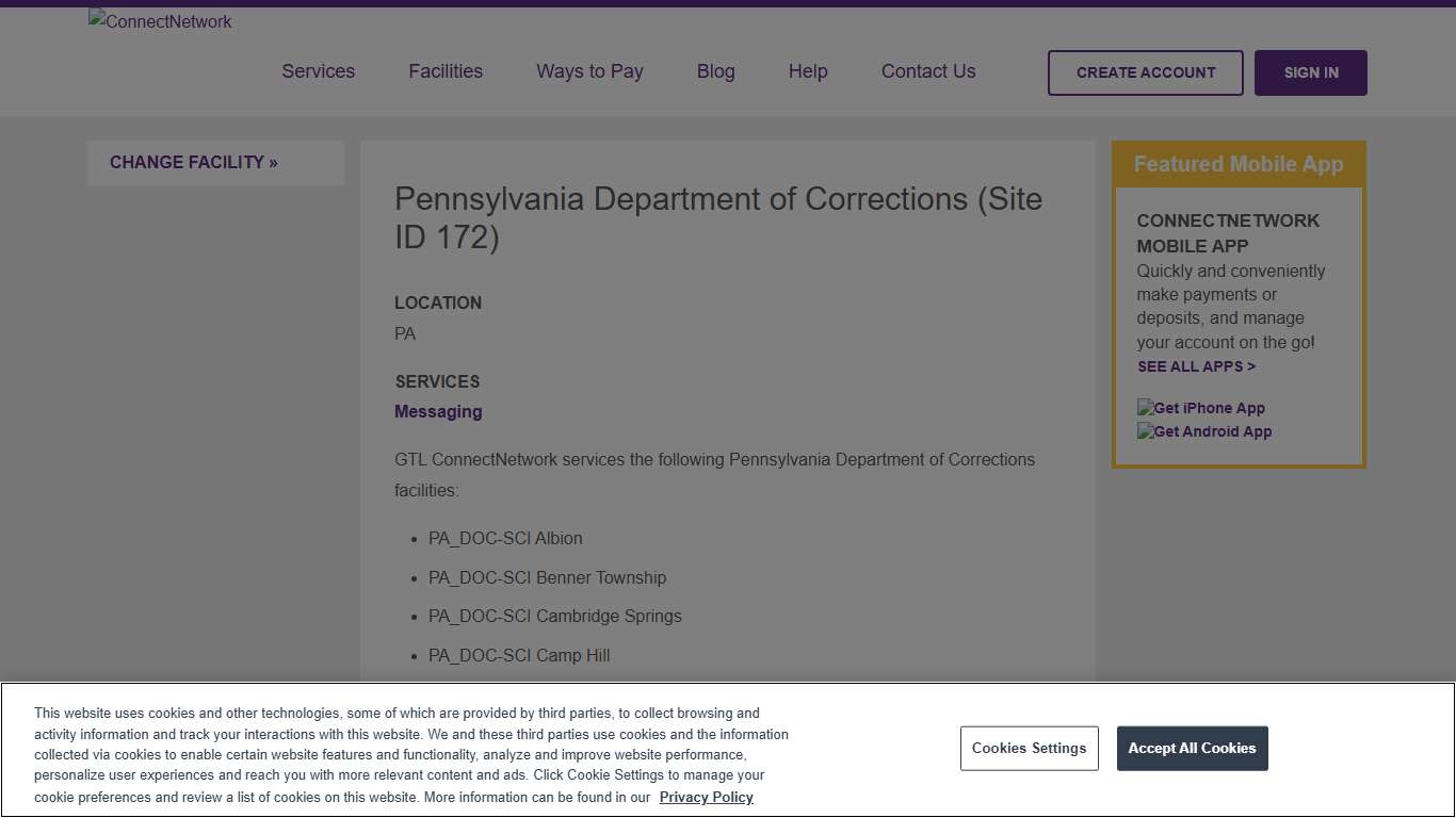 Pennsylvania Department of Corrections ConnectNetwork